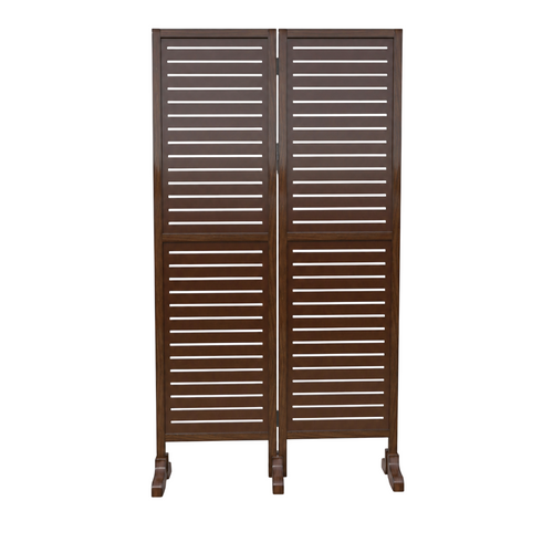 Wooden Rectangular Shape Premium Solid Wood Room Divider ( Brown )