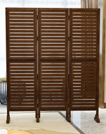 Wooden Rectangular Shape Premium Solid Wood Room Divider ( Brown )