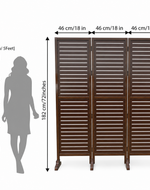Wooden Rectangular Shape Premium Solid Wood Room Divider ( Brown )