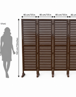Wooden Rectangular Shape Premium Solid Wood Room Divider ( Brown )