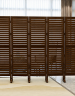 Wooden Rectangular Shape Premium Solid Wood Room Divider ( Brown )