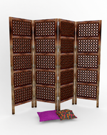 Premium Elegant Solid Wood Room Divider/Separator/Wooden Partition 4 Panels