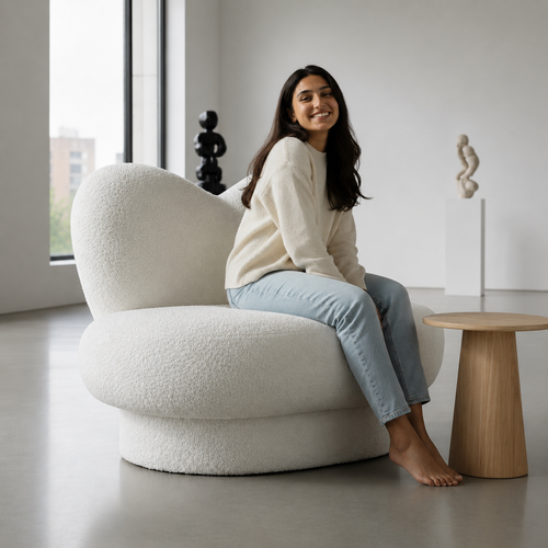 Bloomart Bluzzx Heart Shape Unique Romantic Accent Loveseat Sofa In Soft Fabric