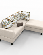 5 Seater L-Shape Sectional Sofa Set with Four Floral Cushion