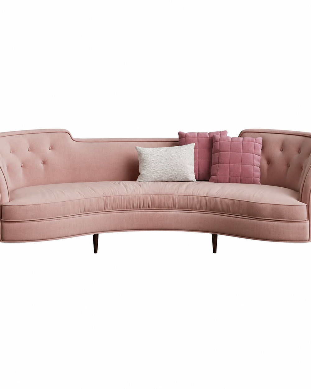 Modern Vintage Encompass Tufted Tropez 3 Seater Sofa with Four Cushion (Pink)