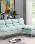 Carissa 3 Seater Sofa Cum Bed for Living Room with Ottoman (Metal Legs)