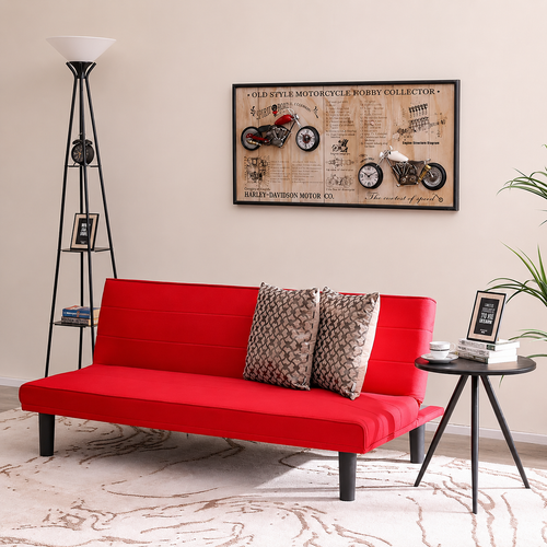 Penny 3 Seater Sofa Cum Bed for Living Room (Walnut Legs)