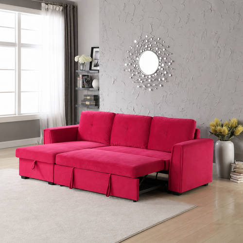 Madera 5 Seater L-Shape Sofa Cum Bed with Comfort Cushion
