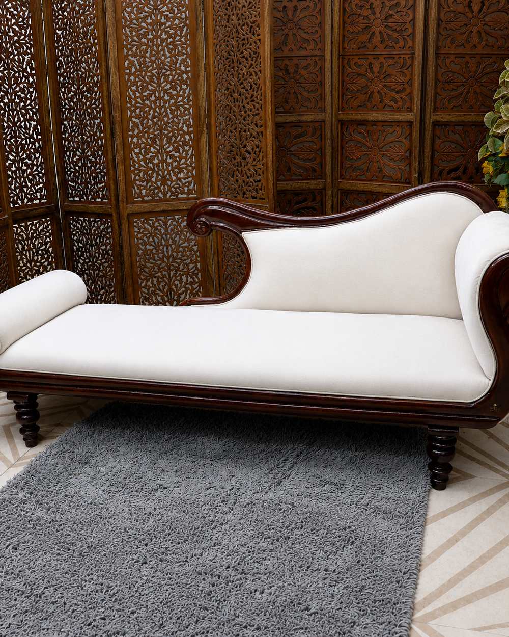 Wood Hand Carved Couch (Teak Wood)