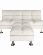 Carissa 3 Seater Sofa Cum Bed for Living Room with Ottoman (Metal Legs)