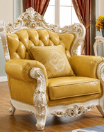 Bloomart Royal Antique Golden and White Carved Sofa Set