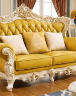 Bloomart Royal Antique Golden and White Carved Sofa Set