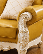 Bloomart Royal Antique Golden and White Carved Sofa Set