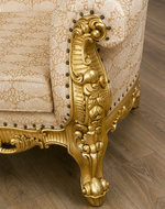 Bloomart Armchair Boutique French Baroque Style Throne Golden Leaf