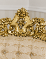 Bloomart Armchair Boutique French Baroque Style Throne Golden Leaf