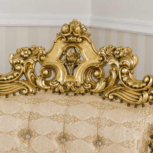 Bloomart Armchair Boutique French Baroque Style Throne Golden Leaf