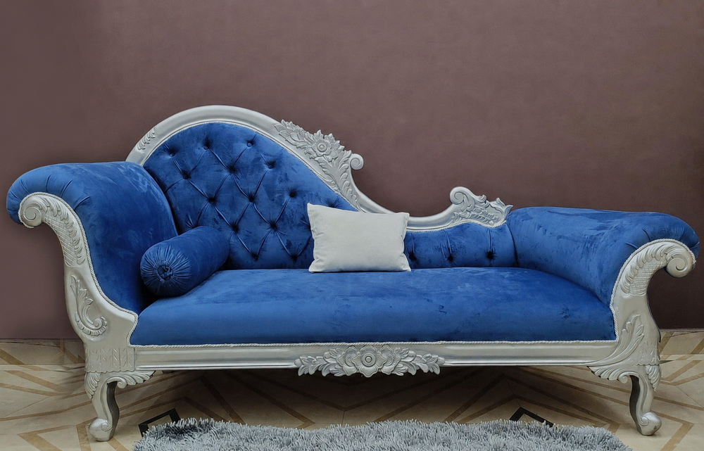 Wooden Lounge 3 Seater, Couch Chaise Deewan (Style5)