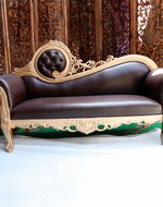 Hand Carved Canapé Teak Wood Victorian Style Sofa Couch