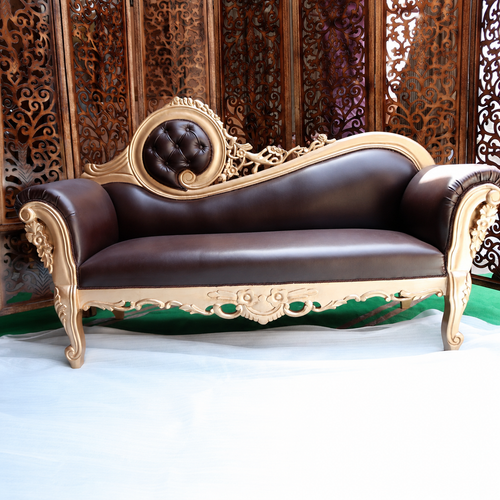 Hand Carved Canapé Teak Wood Victorian Style Sofa Couch