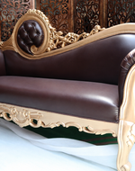 Hand Carved Canapé Teak Wood Victorian Style Sofa Couch