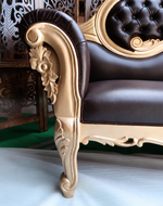 Hand Carved Canapé Teak Wood Victorian Style Sofa Couch