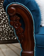 Hand Carved Canapé Teak Wood Victorian Style Sofa Couch