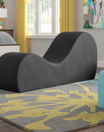 Modern Armless Wooden Chaise Lounge for Lounging, Yoga, and Stretching ( Black )