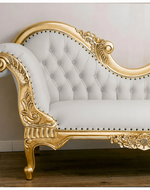 Hand Carved French Baroque Style Gold Leaf White Crystal Sw Buttons