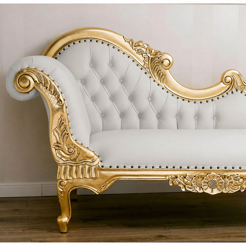 Hand Carved French Baroque Style Gold Leaf White Crystal Sw Buttons