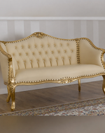 Teak Wood Royal Chaise Lounge Living Room Couch Sofa 3 Seater