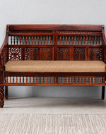 Wooden Intricate Motif Designs Couches (2 Seater Sofa)