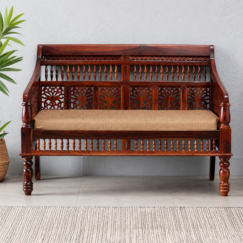 Wooden Intricate Motif Designs Couches (2 Seater Sofa)