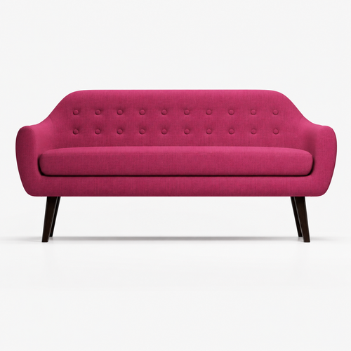 Traditional Wooden 3 Seater Couch for Home & Office Chaise Lounge Settee (Pink)