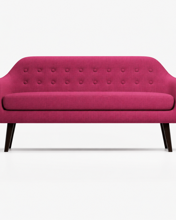 Traditional Wooden 3 Seater Couch for Home & Office Chaise Lounge Settee (Pink)