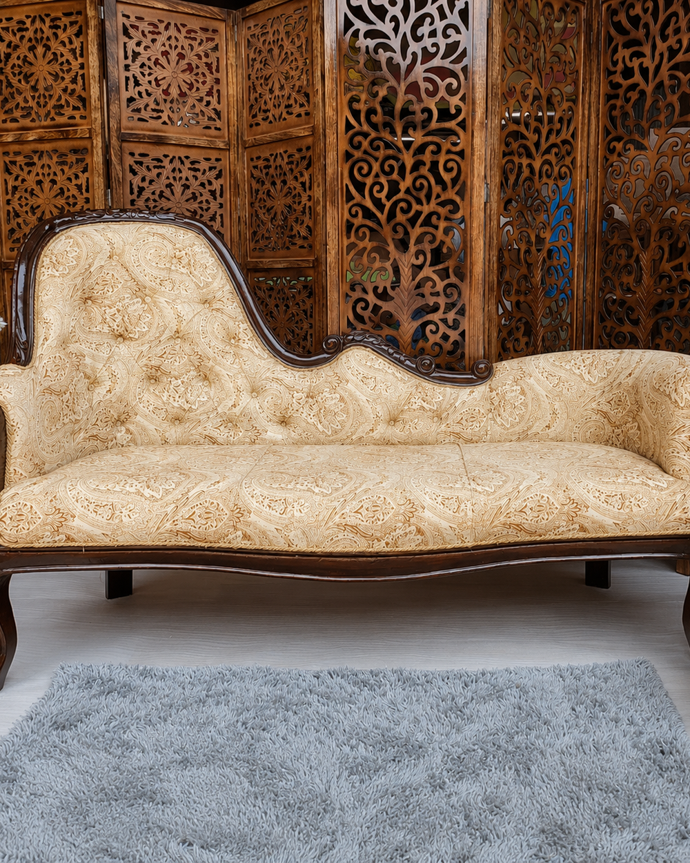 Céleste Wooden Couch for Home & Office Chaise Lounge Settee