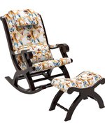 Creme Premium Rocking Chair with Foot Rest & Pillow