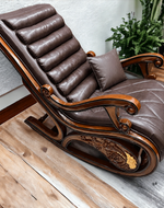 Bloomart Vintage Hand Carved Teak Wood Antique Rocking Chair