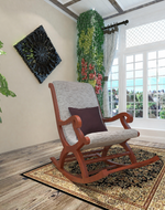 Bloomart Solid Wood Rocking Chair With Soft Cushion Designs