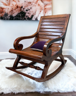 Bloomart Realm Handmade Sheesham Wood Honey Finish Rocking Chair