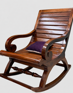Bloomart Realm Handmade Sheesham Wood Honey Finish Rocking Chair
