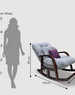 Bloomart Fleecy Handmade With Comfortable Cushion Backrest Rocking Chair ( Walnut Finish )