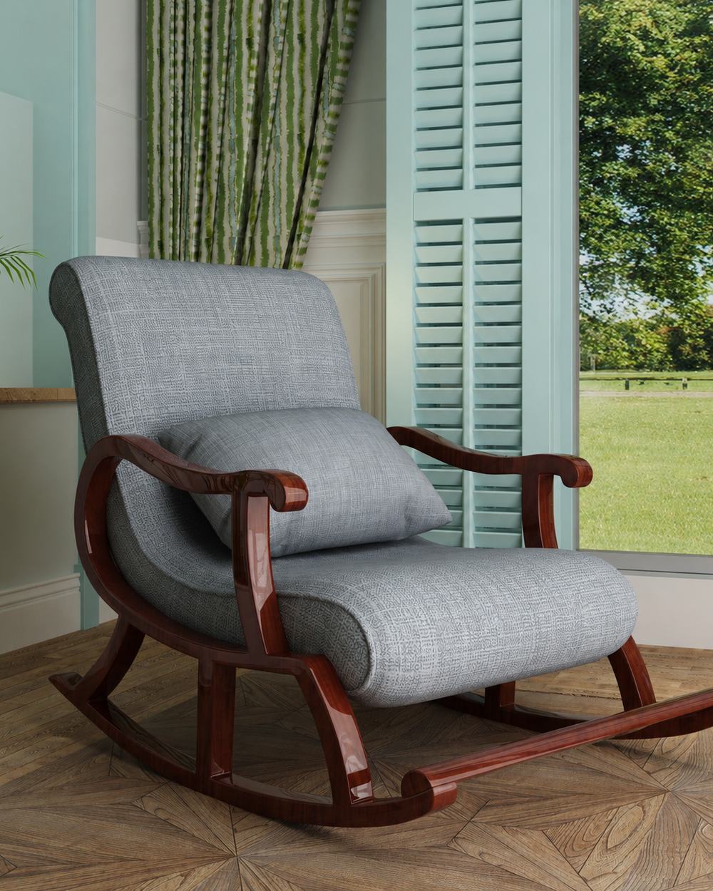 Inglesa Recliner Rocking Chair With Pillow