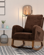 Wooden Glider Rocking Chair (Brown)
