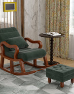 Recliner Wooden Rocking Chair with Footrest