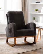 Bloomart Modern Recliner Rocking Chair with Curved Arms and Soft Velvet Fabric