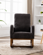 Bloomart Modern Recliner Rocking Chair with Curved Arms and Soft Velvet Fabric