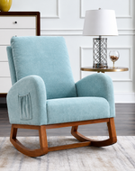 Wooden Glider Rocking Chair (Blue)