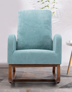 Wooden Glider Rocking Chair (Blue)