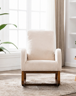 Wooden Glider Rocking Chair (Beige)