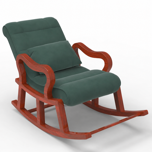 Recliner Wooden Rocking Chair with Footrest